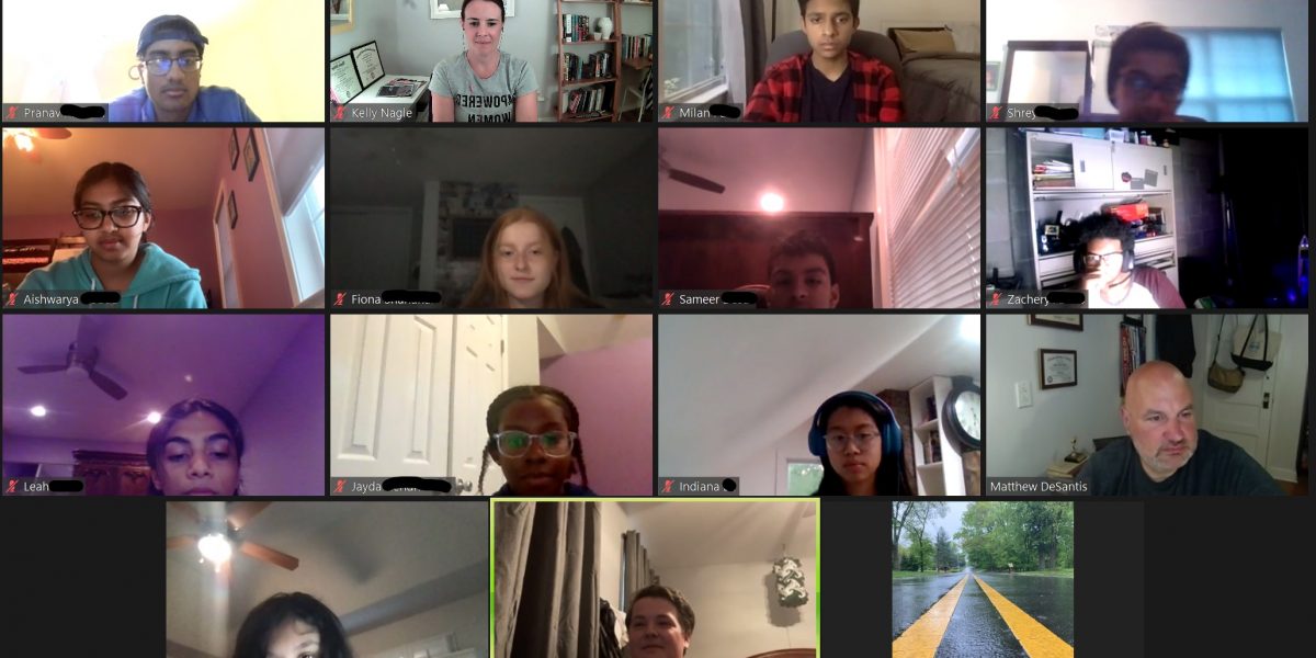 Fifteen people on zoom meeting